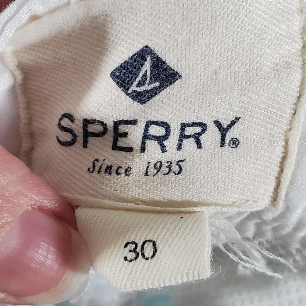 Sperry Swim Bottom Watershort Wave Stripe Knock Out Board Short Blue Size 30